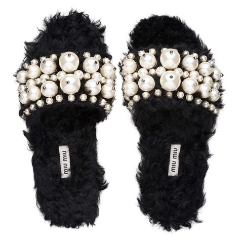 miu miu slippers with pearls|miu michu.